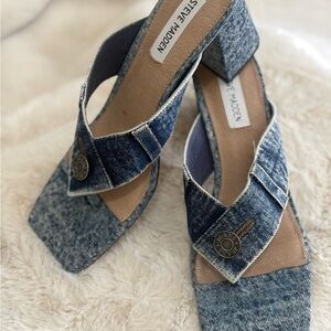 Steve Madden Blue Denim Sandals